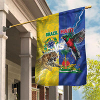 Brazil And Haiti Football Garden Flag Jaguar With Kanson Wouj Special Style