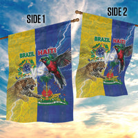 Brazil And Haiti Football Garden Flag Jaguar With Kanson Wouj Special Style