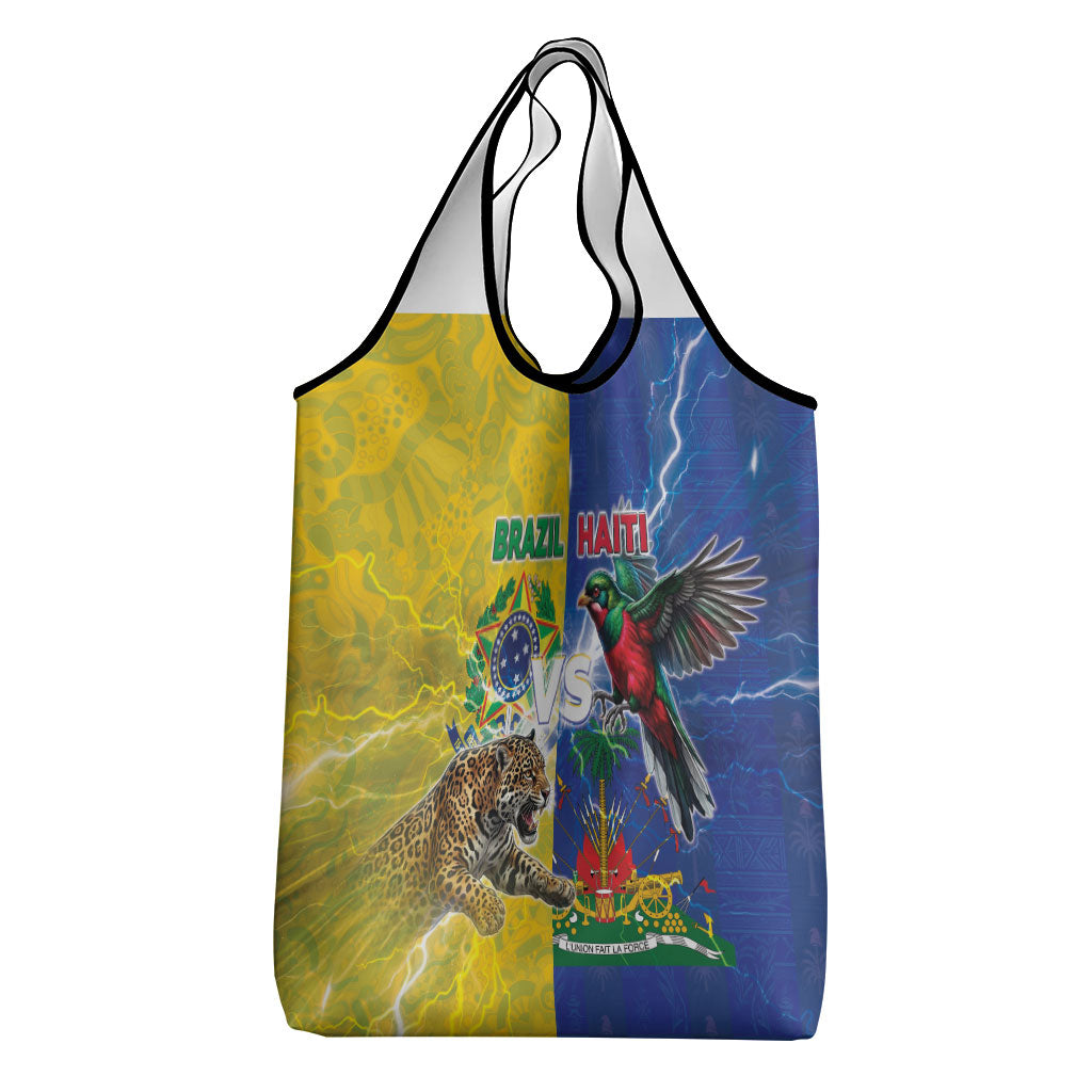 Brazil And Haiti Football Grocery Bag Jaguar With Kanson Wouj Special Style
