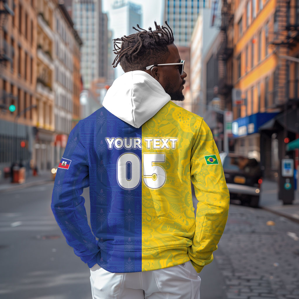 Custom Brazil And Haiti Football Hoodie Jaguar With Kanson Wouj Special Style