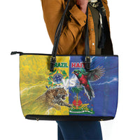 Brazil And Haiti Football Leather Tote Bag Jaguar With Kanson Wouj Special Style