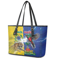 Brazil And Haiti Football Leather Tote Bag Jaguar With Kanson Wouj Special Style