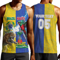 Custom Brazil And Haiti Football Men Tank Top Jaguar With Kanson Wouj Special Style