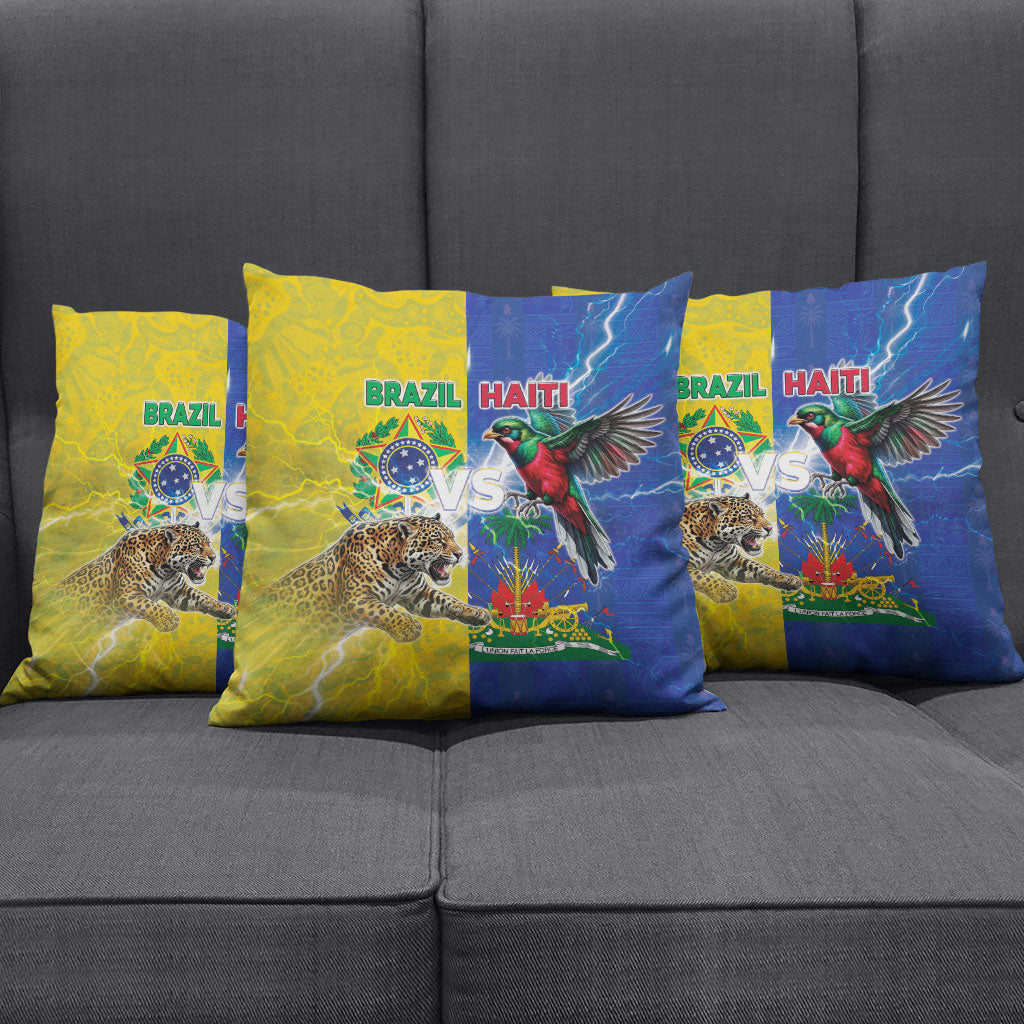 Brazil And Haiti Football Pillow Cover Jaguar With Kanson Wouj Special Style