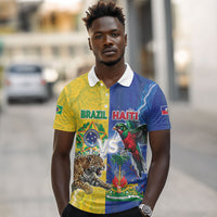 Custom Brazil And Haiti Football Polo Shirt Jaguar With Kanson Wouj Special Style