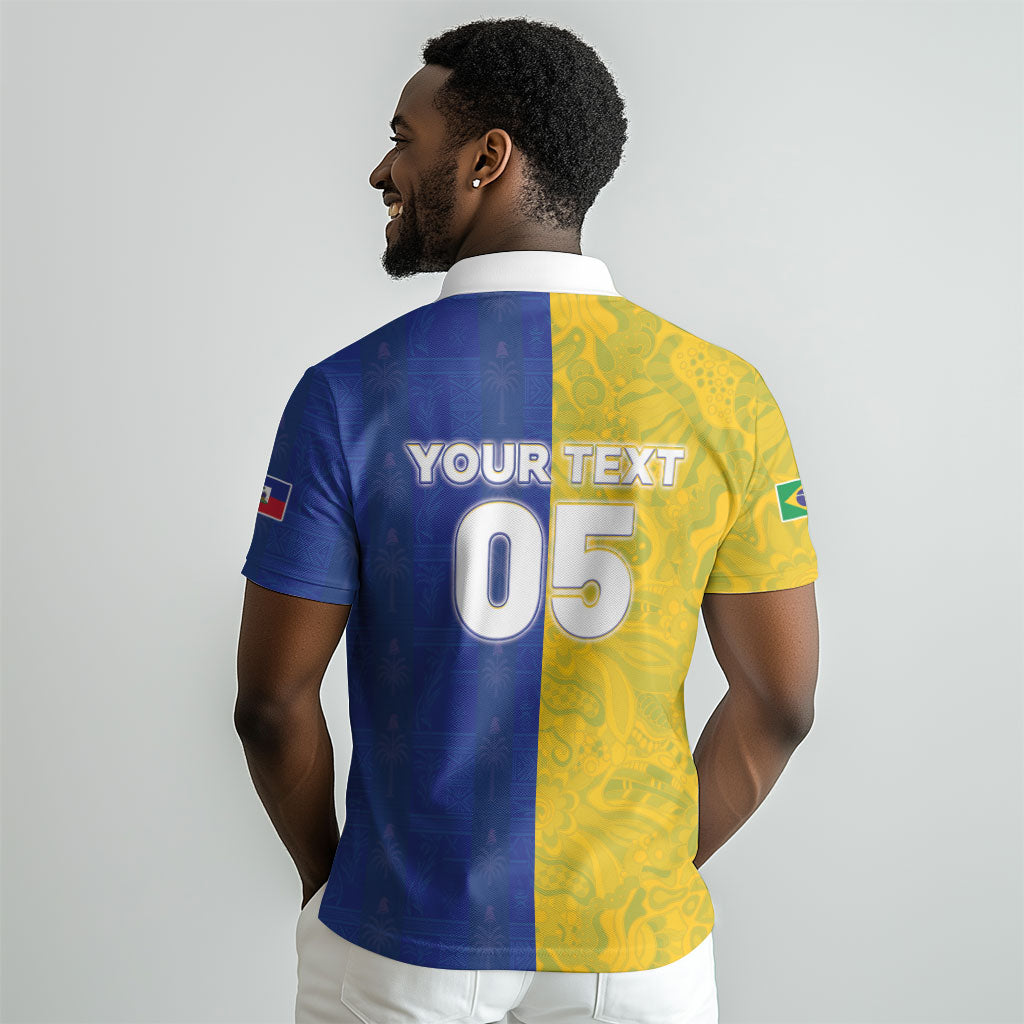 Custom Brazil And Haiti Football Polo Shirt Jaguar With Kanson Wouj Special Style LT05