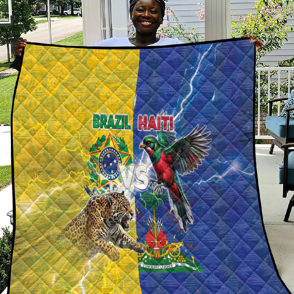 Brazil And Haiti Football Quilt Jaguar With Kanson Wouj Special Style