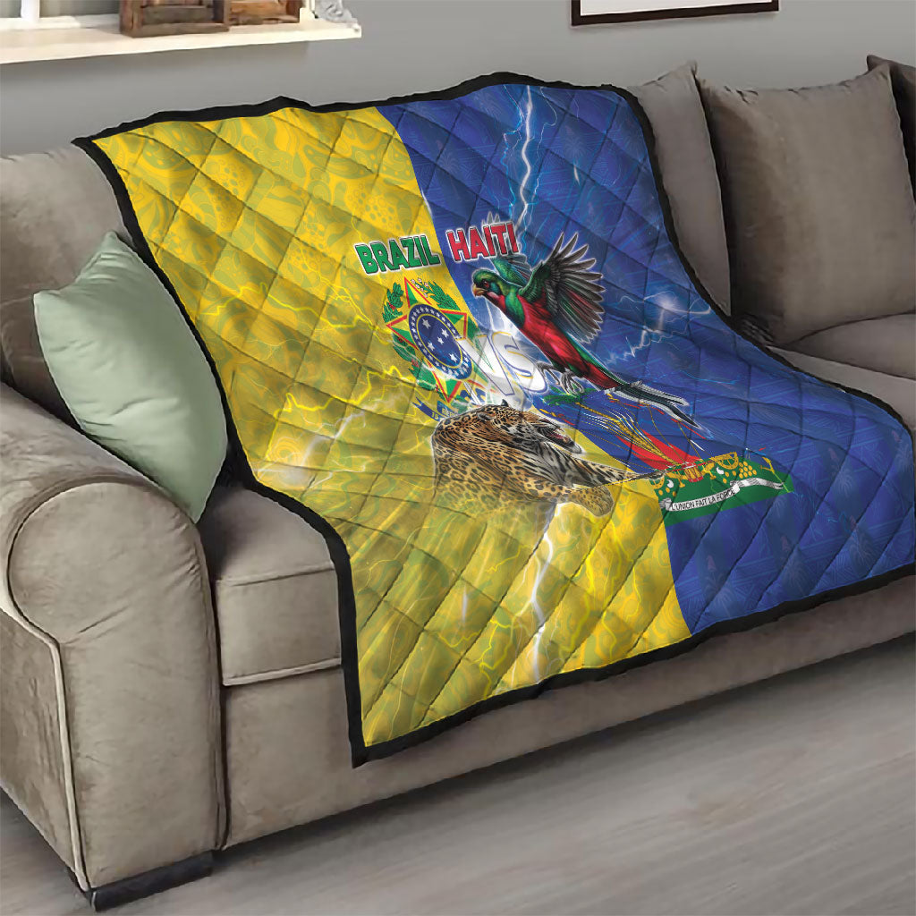 Brazil And Haiti Football Quilt Jaguar With Kanson Wouj Special Style