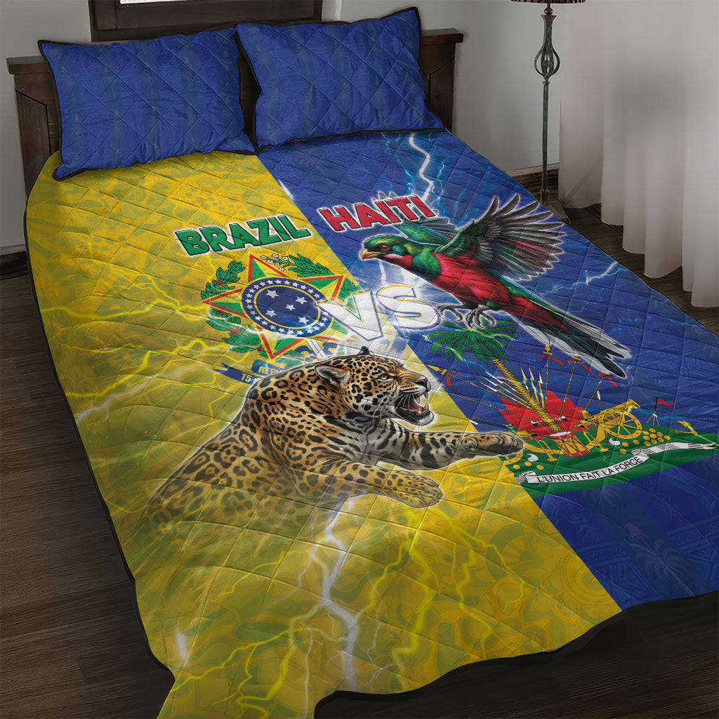 Brazil And Haiti Football Quilt Bed Set Jaguar With Kanson Wouj Special Style