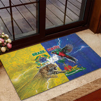 Brazil And Haiti Football Rubber Doormat Jaguar With Kanson Wouj Special Style
