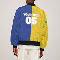 Custom Brazil And Haiti Football Sleeve Zip Bomber Jacket Jaguar With Kanson Wouj Special Style