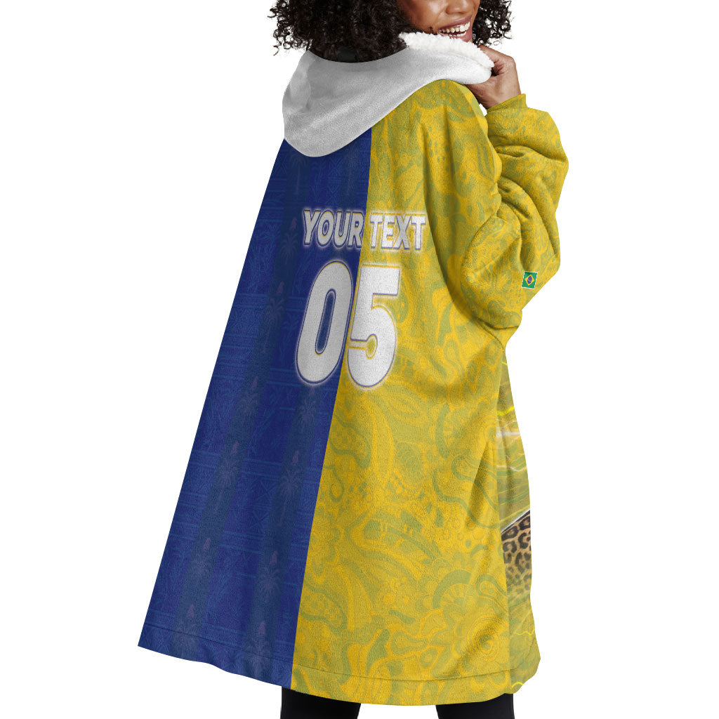Custom Brazil And Haiti Football Wearable Blanket Hoodie Jaguar With Kanson Wouj Special Style