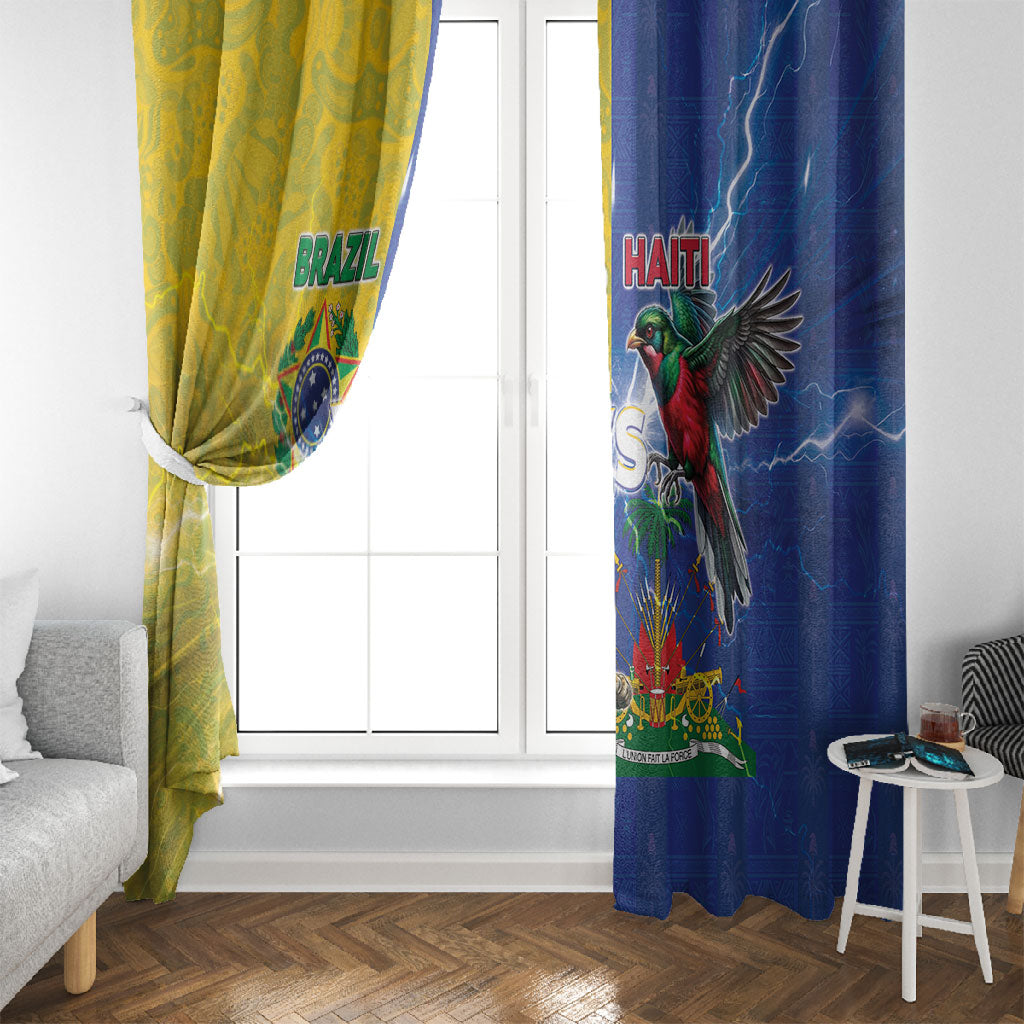 Brazil And Haiti Football Window Curtain Jaguar With Kanson Wouj Special Style
