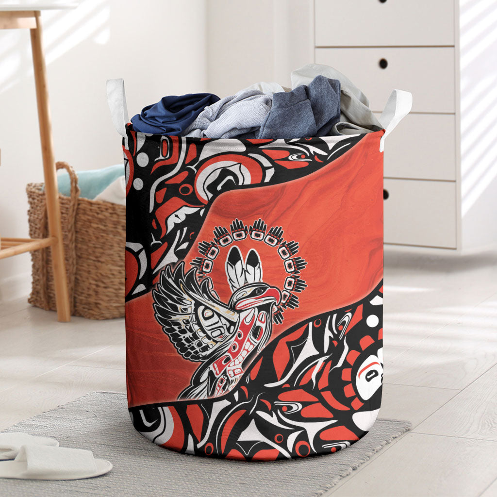 Canada National Indigenous Peoples Day Laundry Basket Haida Art Eagle