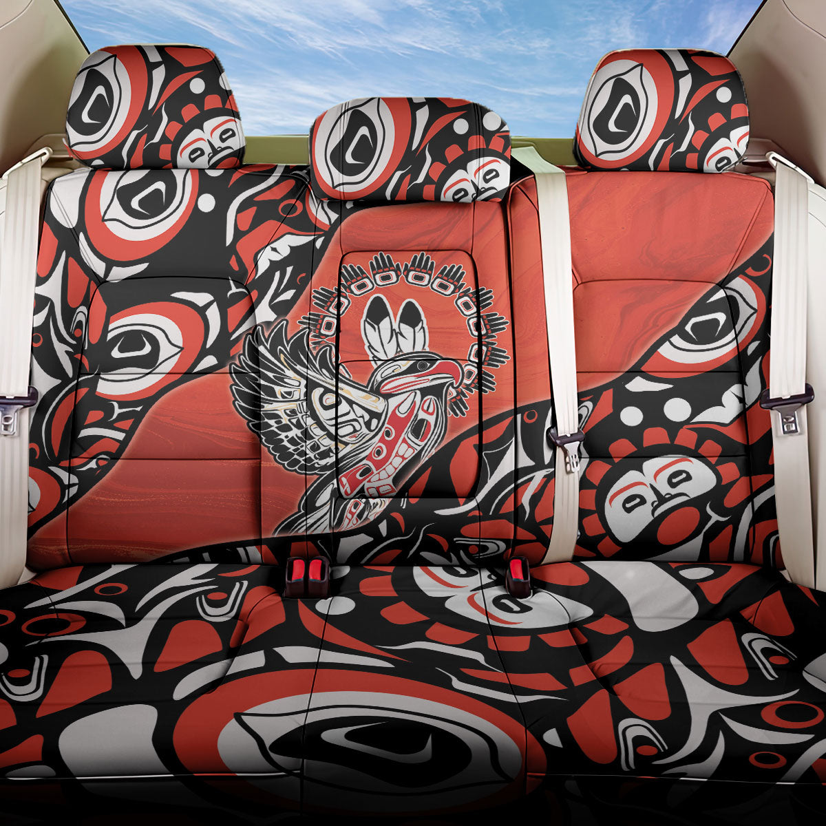 Canada National Indigenous Peoples Day Back Car Seat Cover Haida Art Eagle