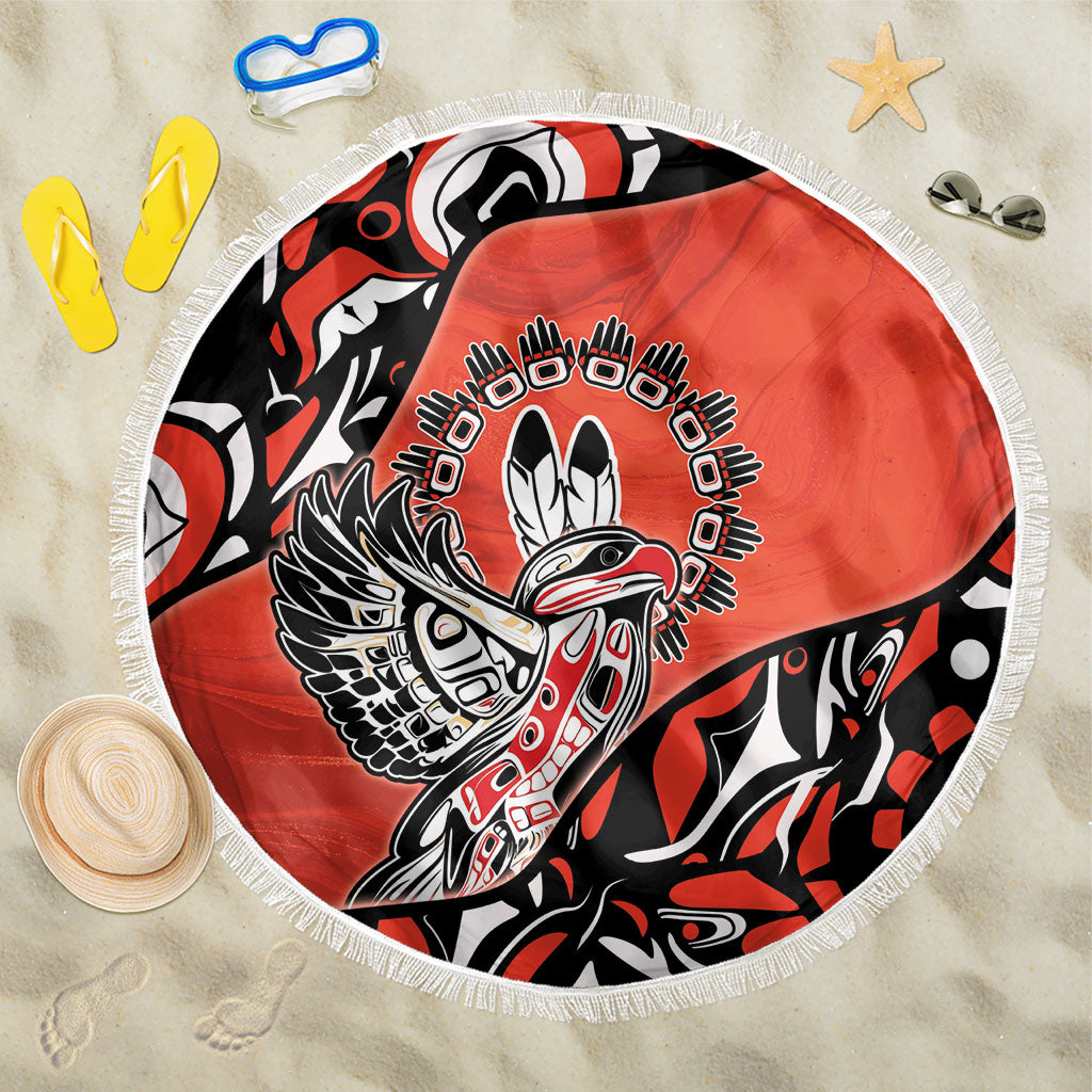 Canada National Indigenous Peoples Day Beach Blanket Haida Art Eagle