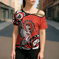 Canada National Indigenous Peoples Day Cross Shoulder Shirt Haida Art Eagle