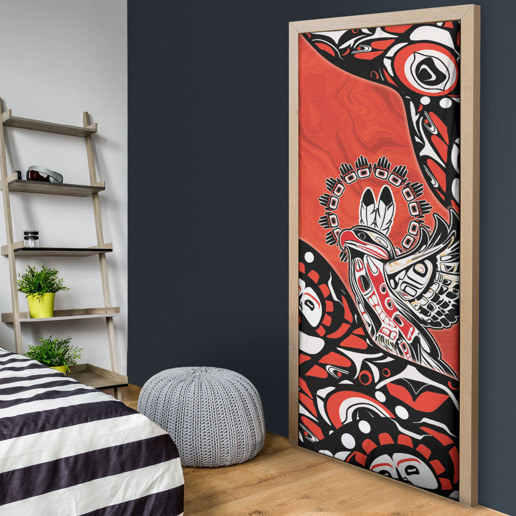Canada National Indigenous Peoples Day Door Cover Haida Art Eagle