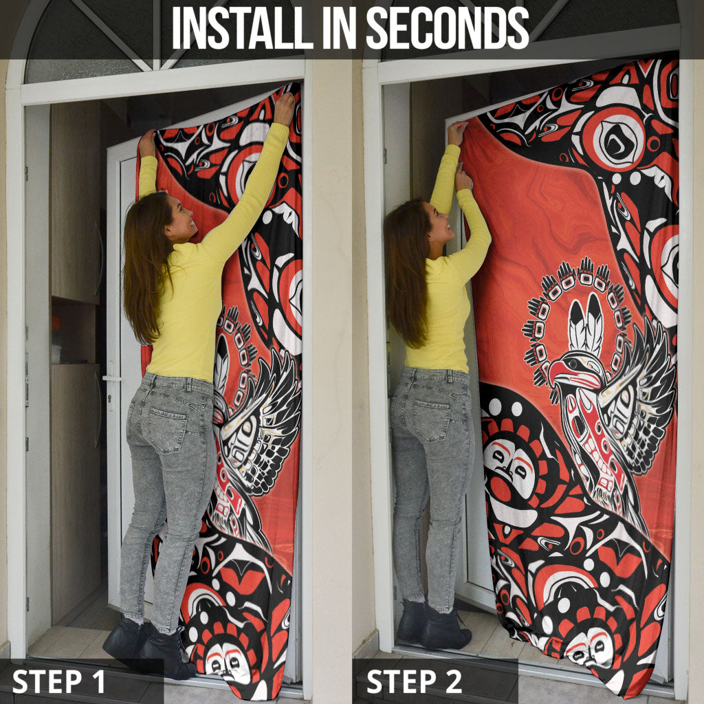 Canada National Indigenous Peoples Day Door Cover Haida Art Eagle