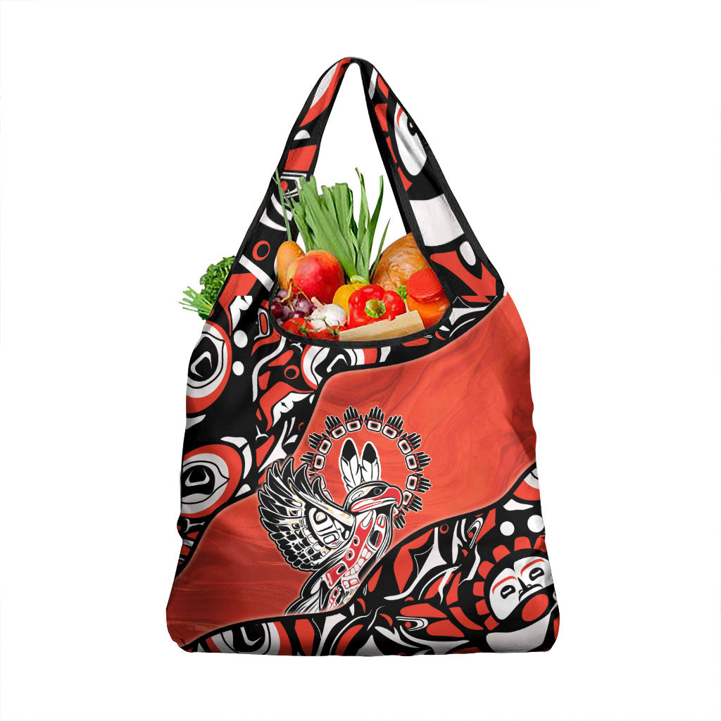 Canada National Indigenous Peoples Day Grocery Bag Haida Art Eagle