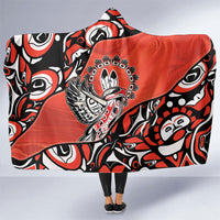 Canada National Indigenous Peoples Day Hooded Blanket Haida Art Eagle