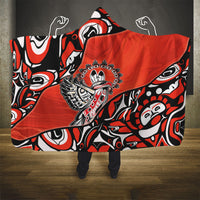 Canada National Indigenous Peoples Day Hooded Blanket Haida Art Eagle