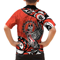Canada National Indigenous Peoples Day Kid Hawaiian Shirt Haida Art Eagle