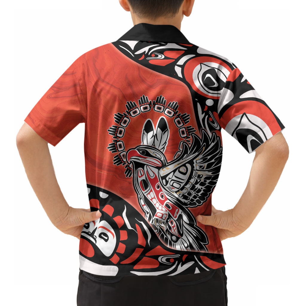 Canada National Indigenous Peoples Day Kid Hawaiian Shirt Haida Art Eagle LT05