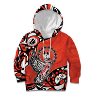Canada National Indigenous Peoples Day Kid Hoodie Haida Art Eagle