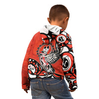 Canada National Indigenous Peoples Day Kid Hoodie Haida Art Eagle