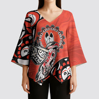 Canada National Indigenous Peoples Day Kimono Sleeve Blouse Haida Art Eagle