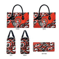 Canada National Indigenous Peoples Day Leather Bag Haida Art Eagle