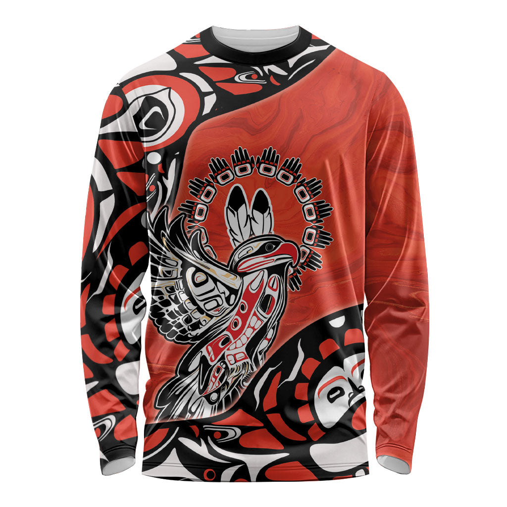 Canada National Indigenous Peoples Day Long Sleeve Shirt Haida Art Eagle
