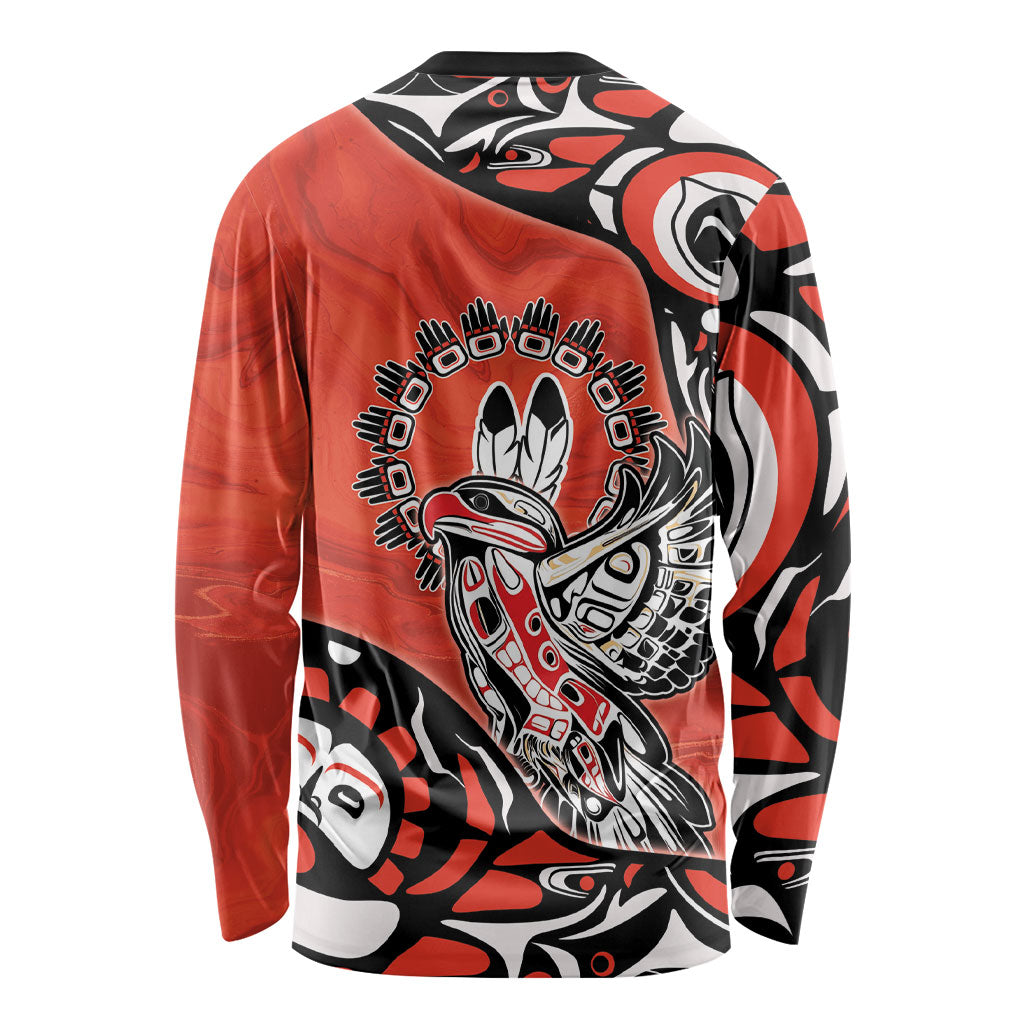 Canada National Indigenous Peoples Day Long Sleeve Shirt Haida Art Eagle