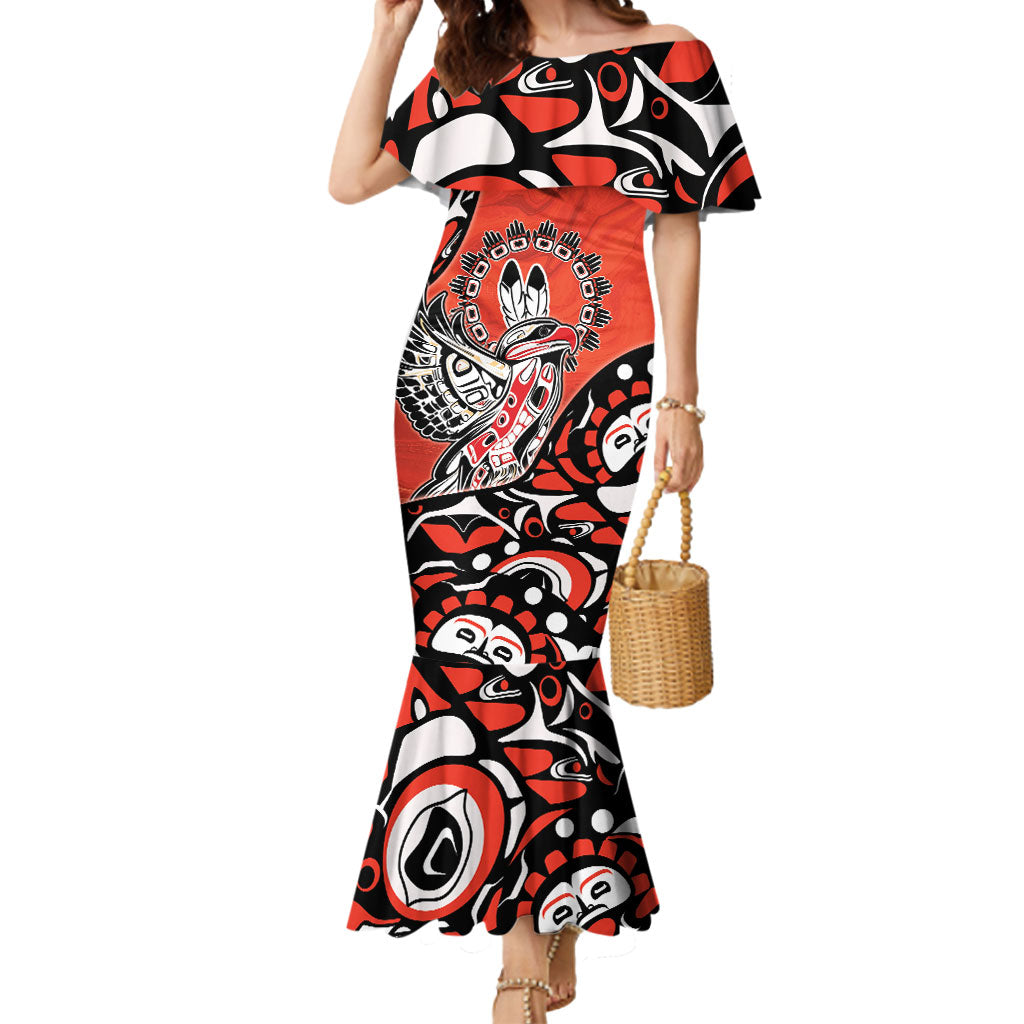 Canada National Indigenous Peoples Day Mermaid Dress Haida Art Eagle