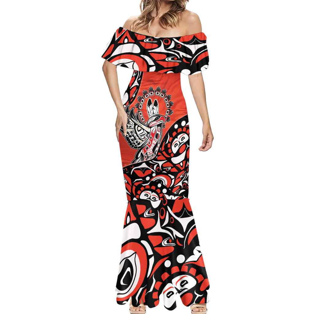 Canada National Indigenous Peoples Day Mermaid Dress Haida Art Eagle