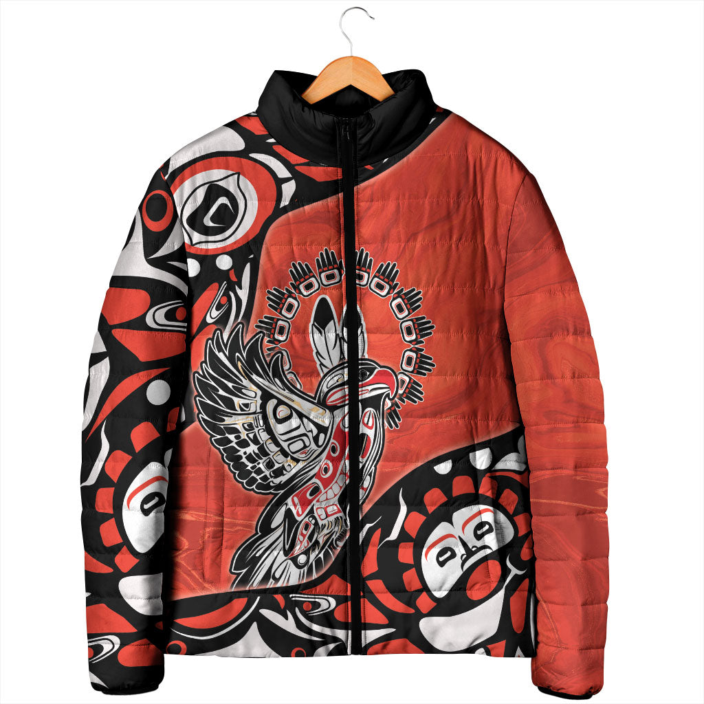 Canada National Indigenous Peoples Day Padded Jacket Haida Art Eagle