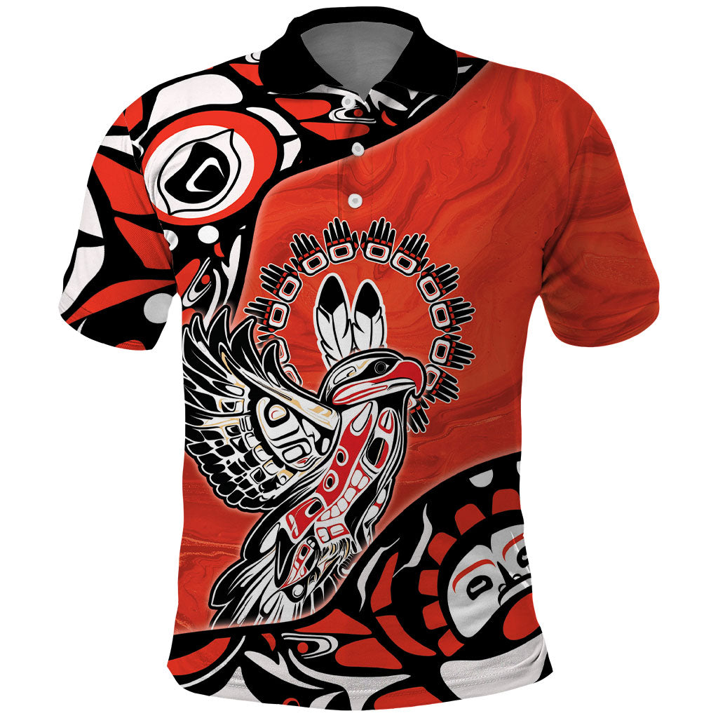 Canada National Indigenous Peoples Day Polo Shirt Haida Art Eagle