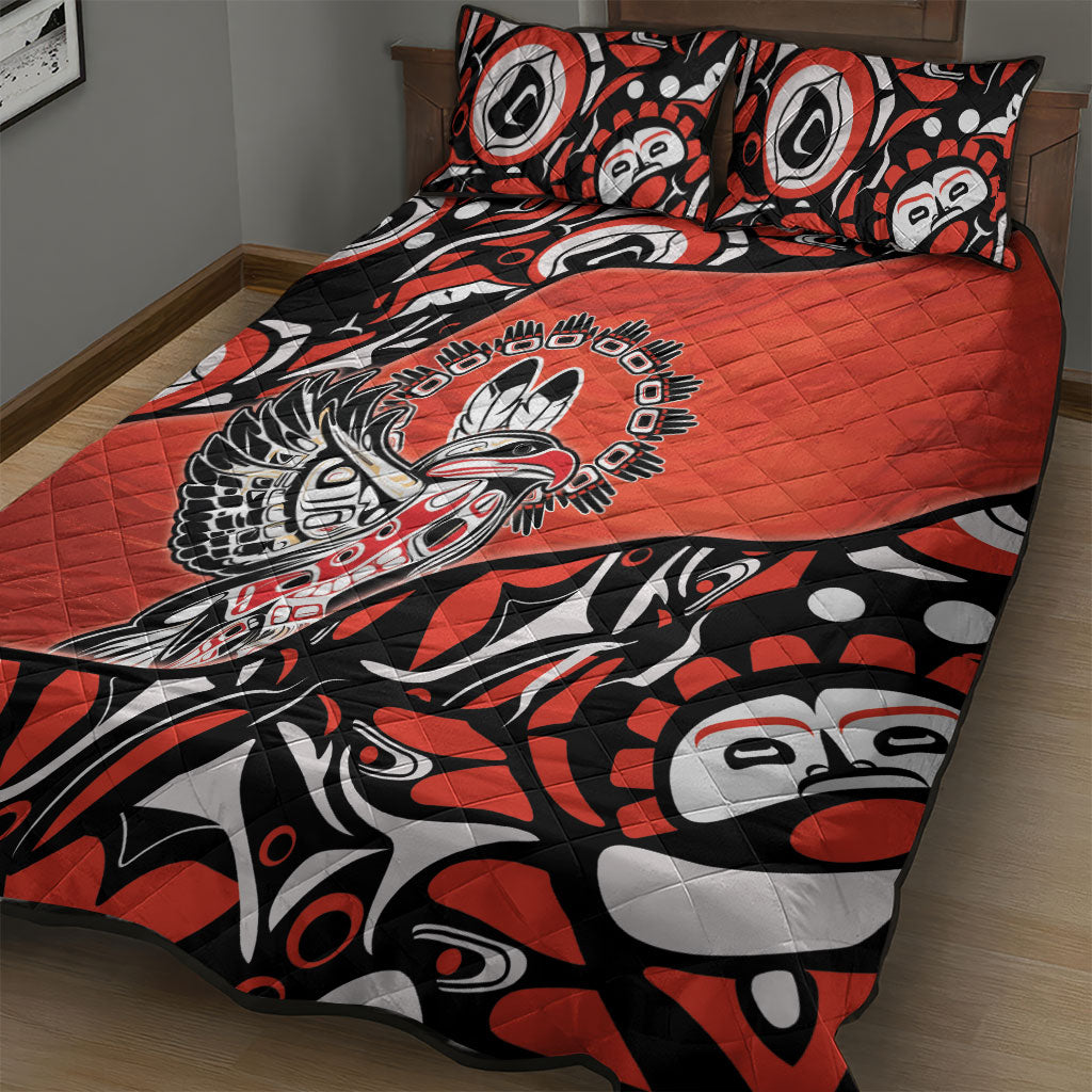 Canada National Indigenous Peoples Day Quilt Bed Set Haida Art Eagle