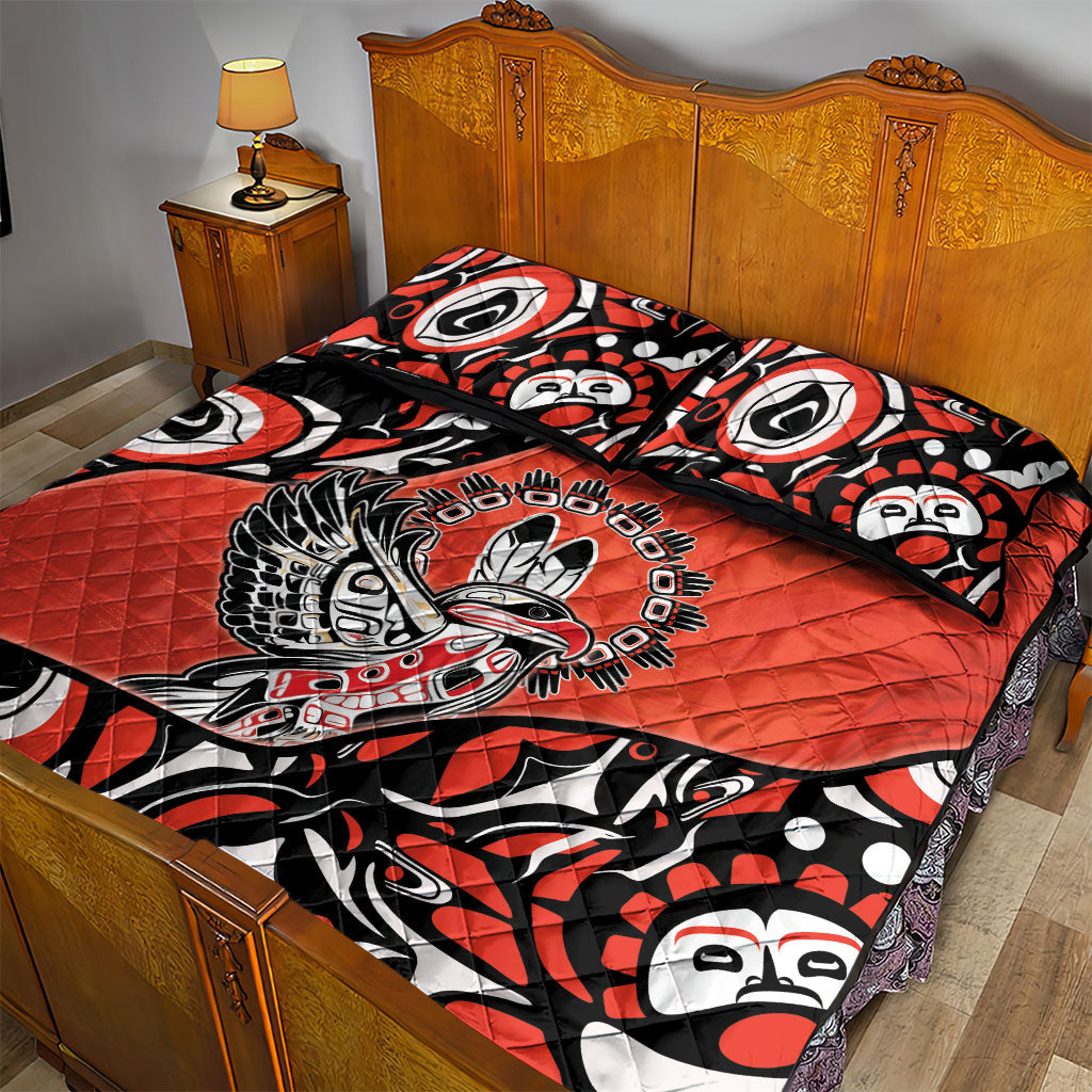 Canada National Indigenous Peoples Day Quilt Bed Set Haida Art Eagle
