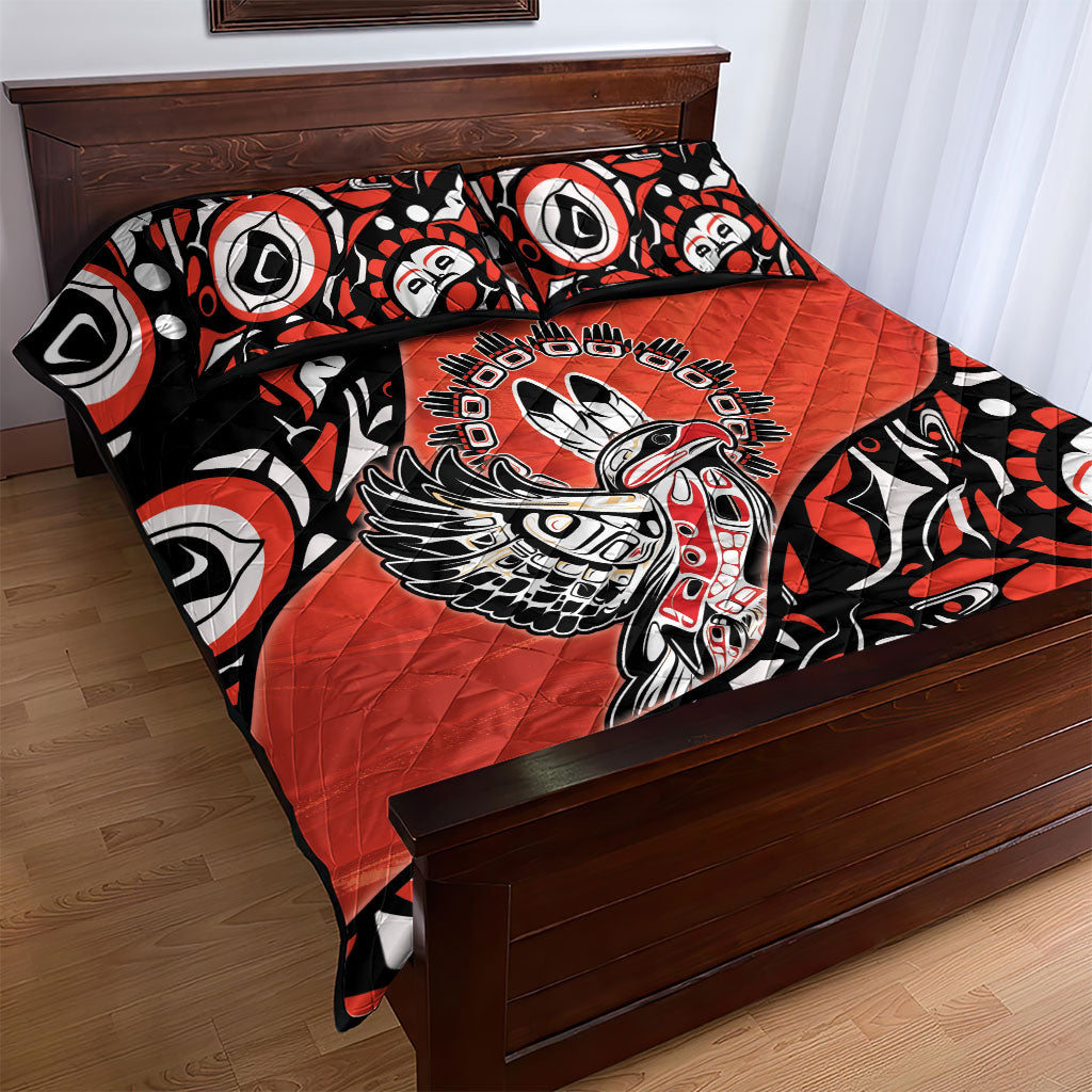 Canada National Indigenous Peoples Day Quilt Bed Set Haida Art Eagle