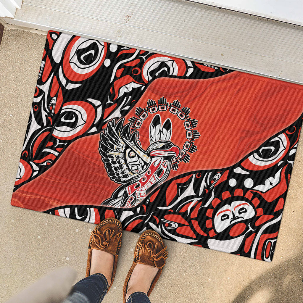 Canada National Indigenous Peoples Day Rubber Doormat Haida Art Eagle