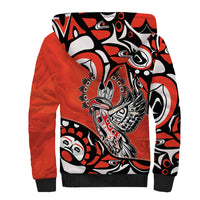 Canada National Indigenous Peoples Day Sherpa Hoodie Haida Art Eagle