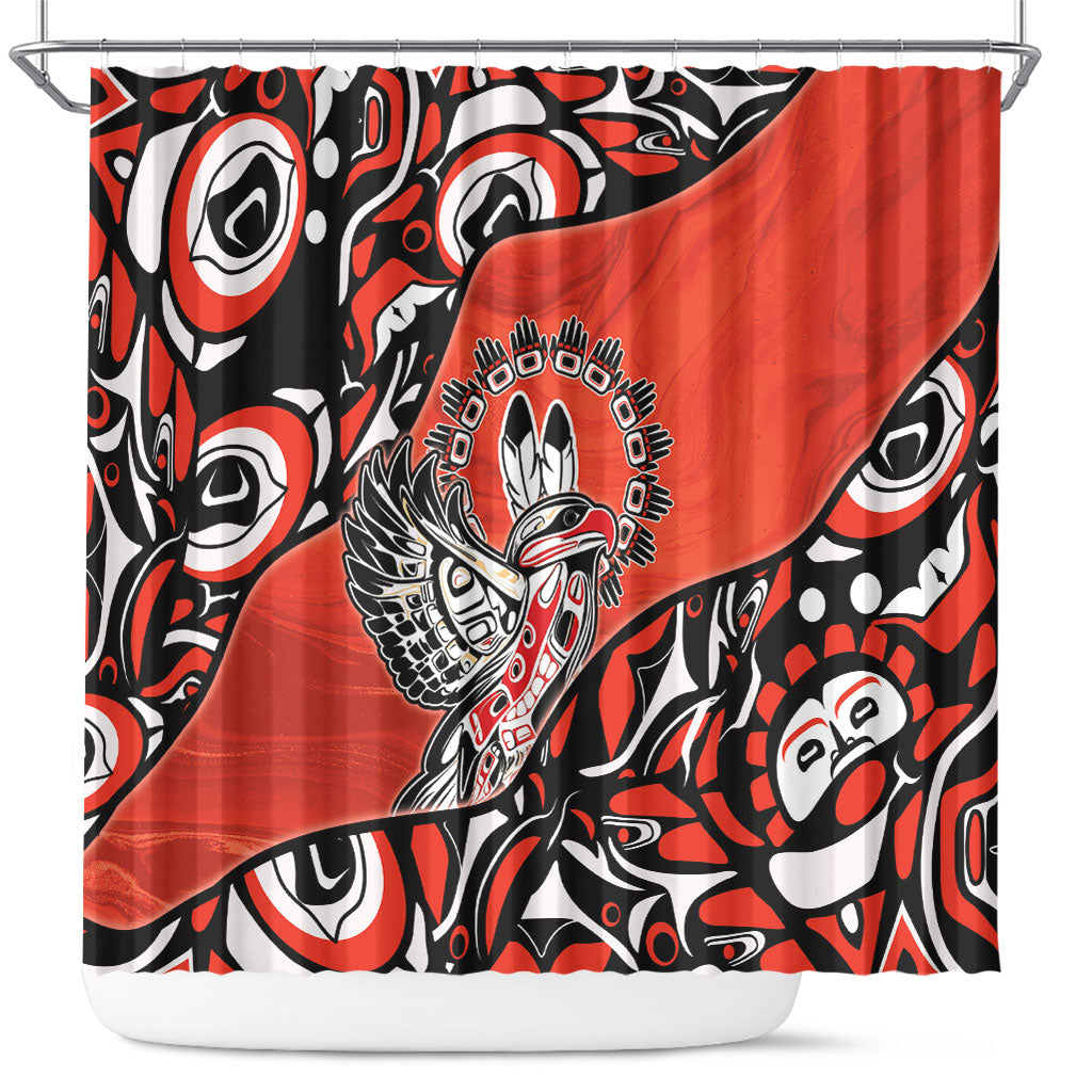 Canada National Indigenous Peoples Day Shower Curtain Haida Art Eagle