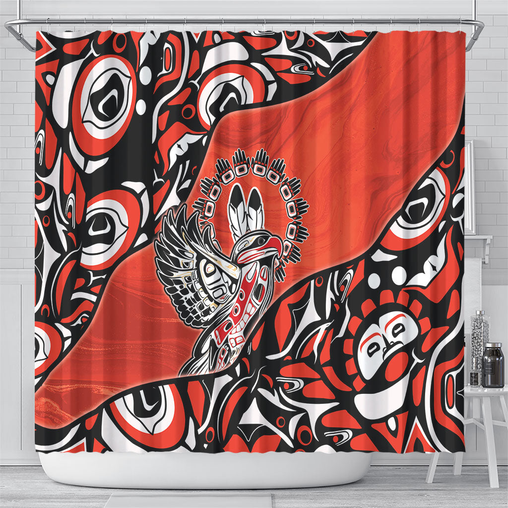 Canada National Indigenous Peoples Day Shower Curtain Haida Art Eagle