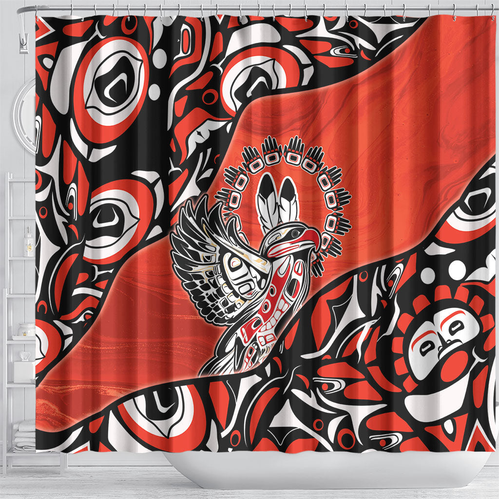 Canada National Indigenous Peoples Day Shower Curtain Haida Art Eagle
