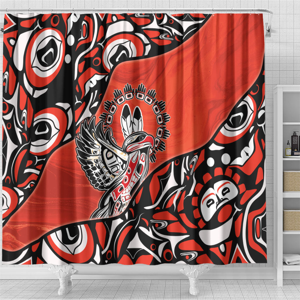 Canada National Indigenous Peoples Day Shower Curtain Haida Art Eagle