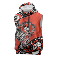 Canada National Indigenous Peoples Day Sleeveless Hoodie Haida Art Eagle