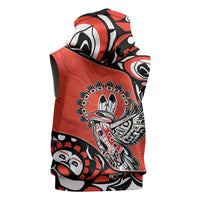 Canada National Indigenous Peoples Day Sleeveless Hoodie Haida Art Eagle