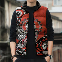 Canada National Indigenous Peoples Day Sleeveless Puffer Jacket Haida Art Eagle